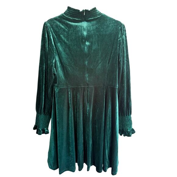 Baltic Born Tina Green Velvet Knee Length Long Sleeved Dress sz XL NWT - Picture 4 of 8